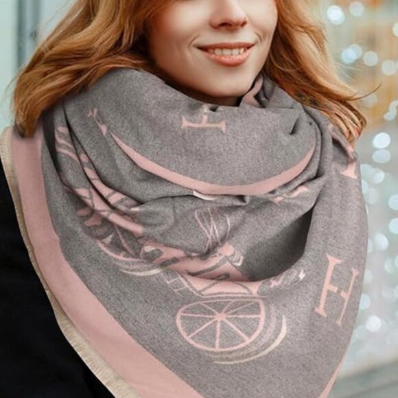 Pashmina Silky Shawl Pink Wrap 74.4" x 24.4" - Picture 6 of 7